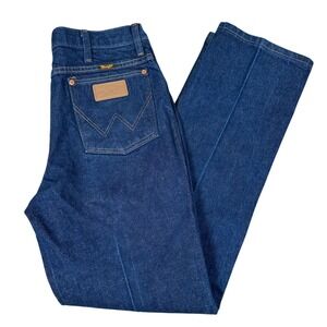 Wrangler Men's Dark Wash Bootcut Denim Jeans 34x30 Western Cowboy Starched